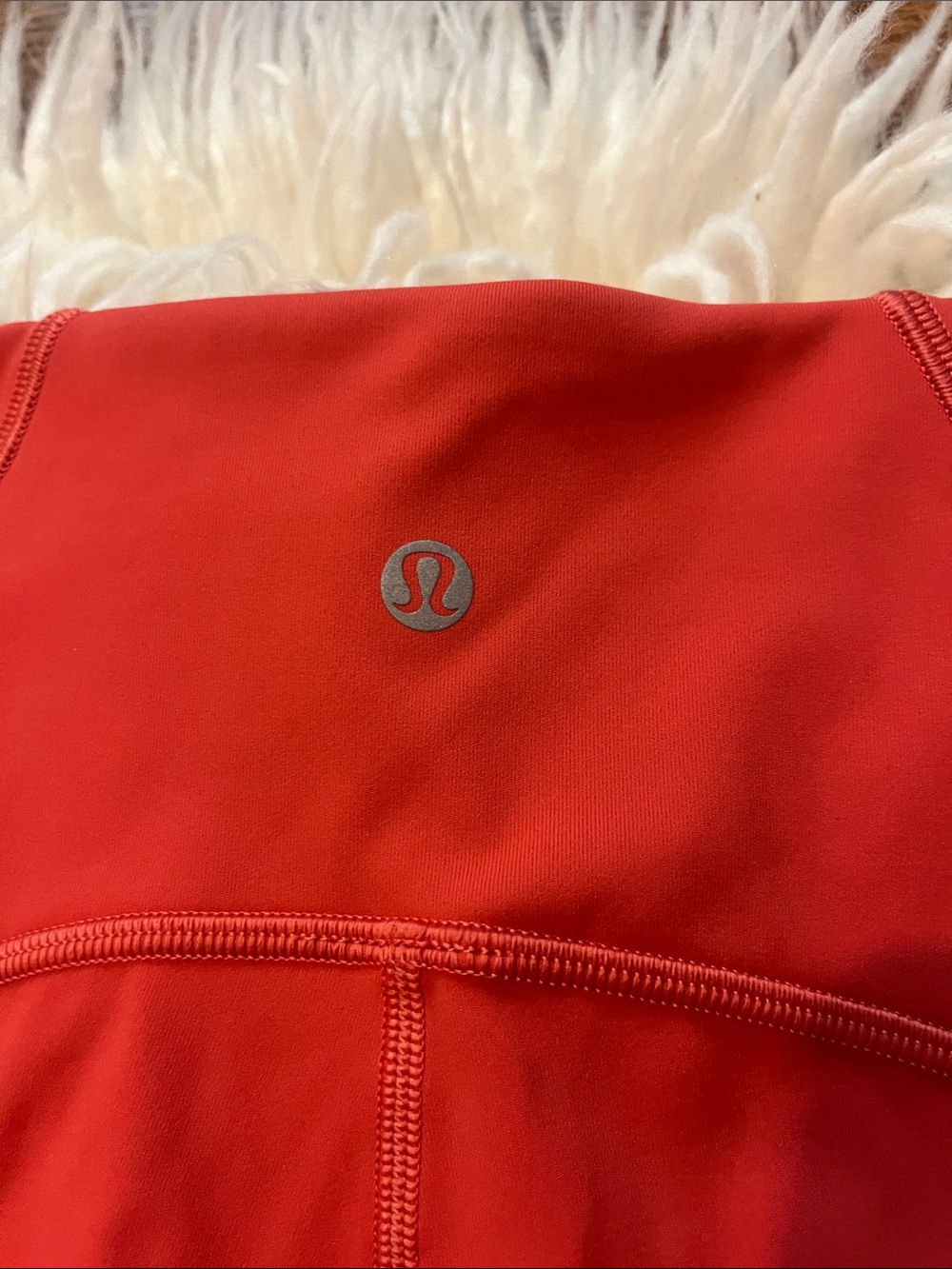 lululemon athletica Women’s Red Coral High-Rise Leggings with mesh sides Size 4 - Picture 6 of 9